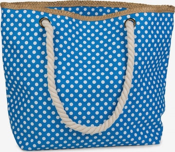 styleBREAKER Strandtasche 'Strandtasche mit Punkte Muster' in Blau: Vorderseite
