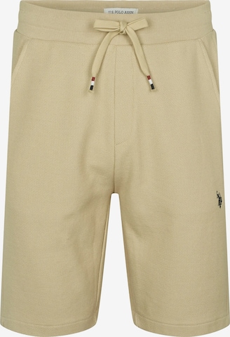 U.S. POLO ASSN. Kalhoty 'Malik' – béžová: přední strana