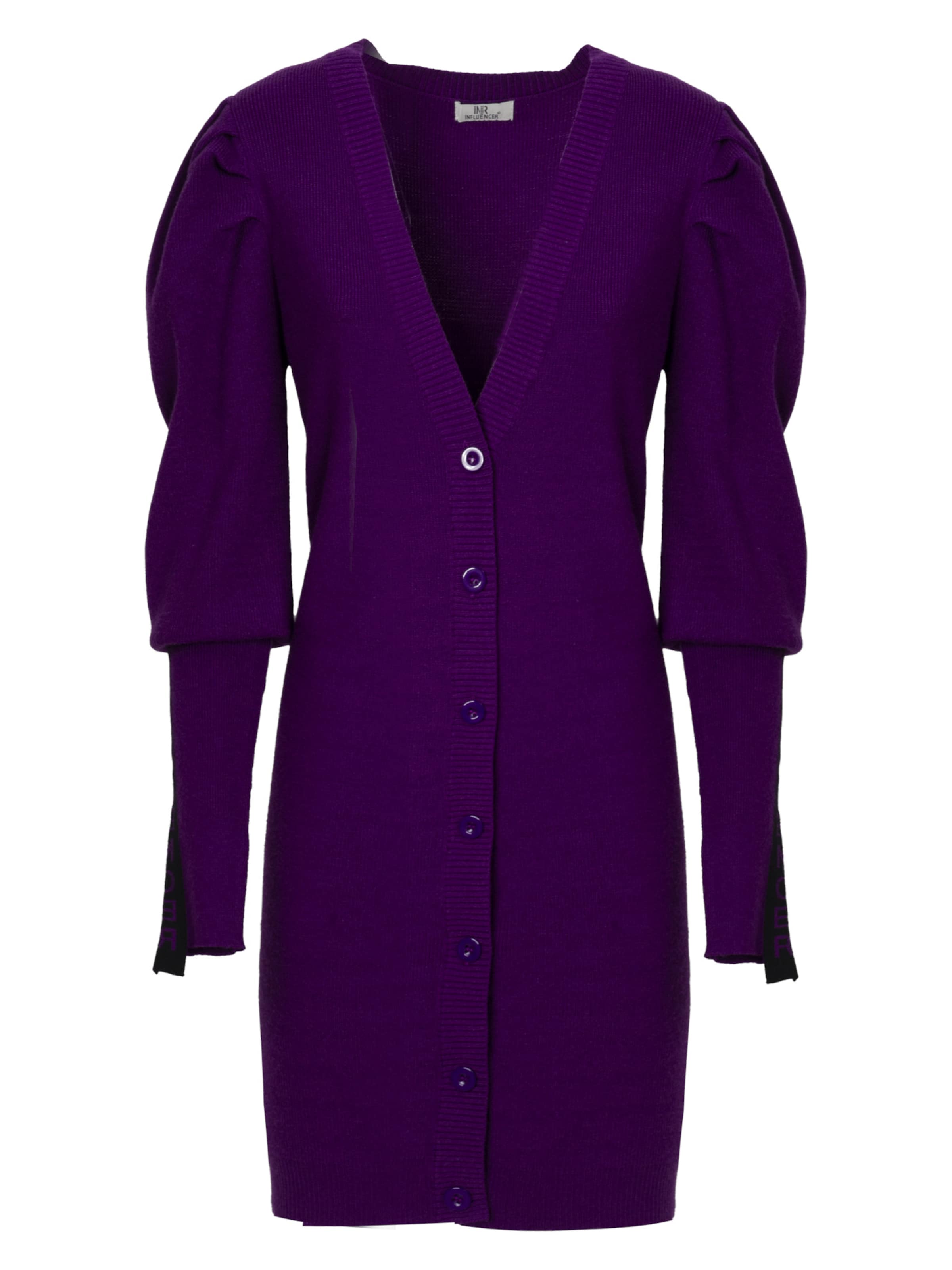 Influencer Πλεκτή ζακέτα σε λιλά: μπροστά