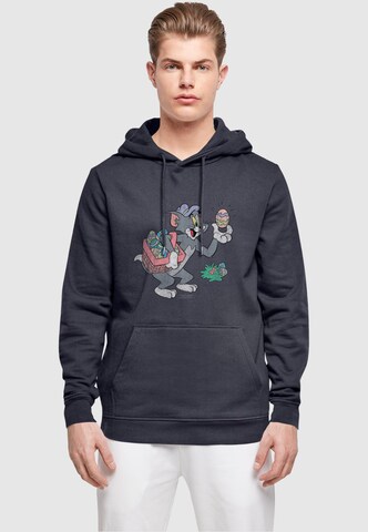 ABSOLUTE CULT Sweatshirt 'Tom And Jerry - Tom Egg Hunt' in Blauw: voorkant