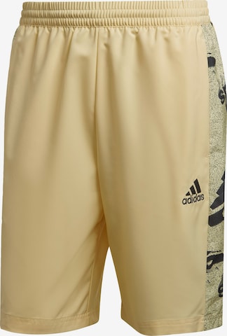 Pantaloni sport 'Essentials Brandlove' de la ADIDAS SPORTSWEAR pe galben: față