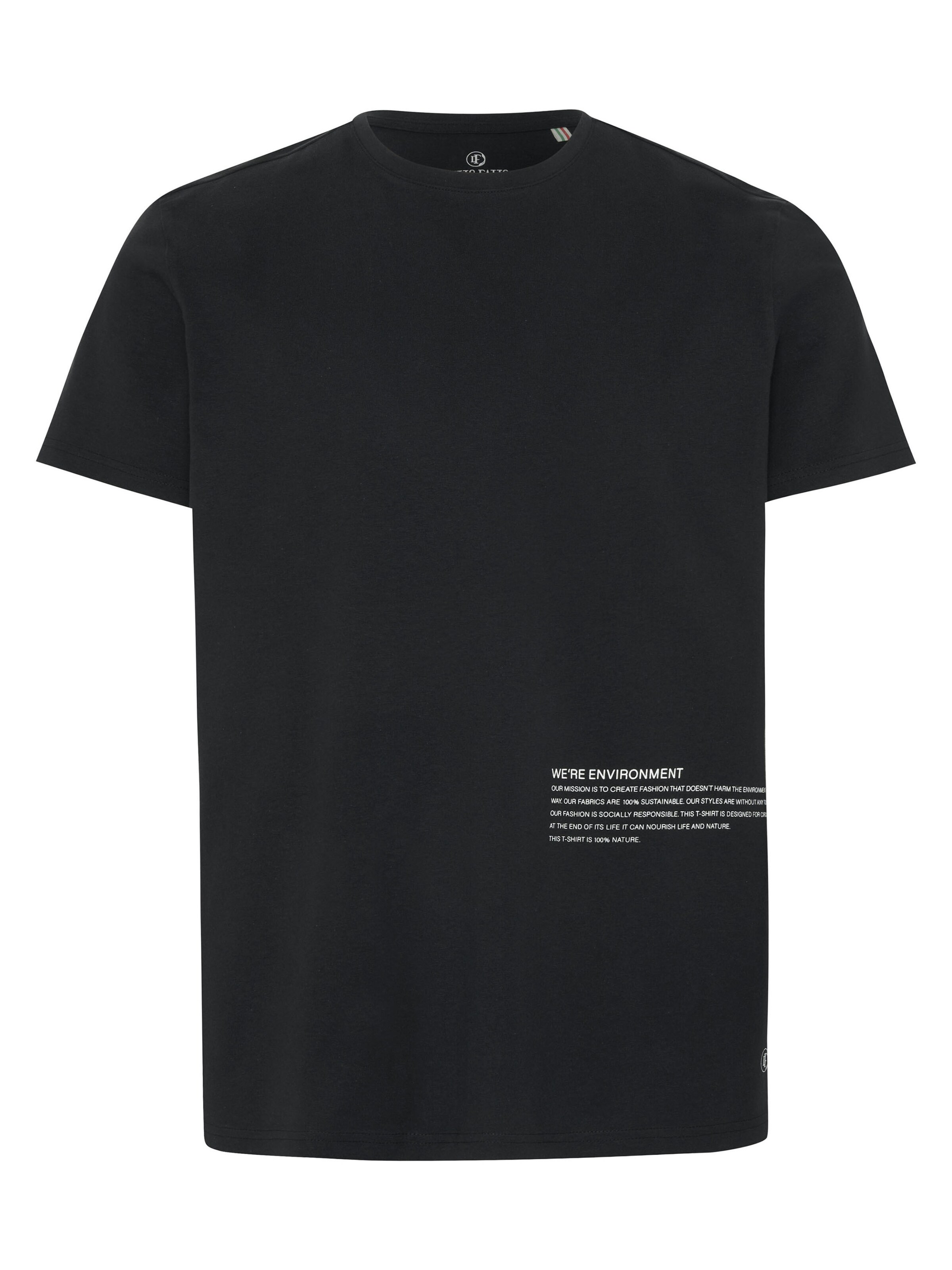 Detto Fatto Shirt ' mit Statement-Schriftzug ' in Black: front