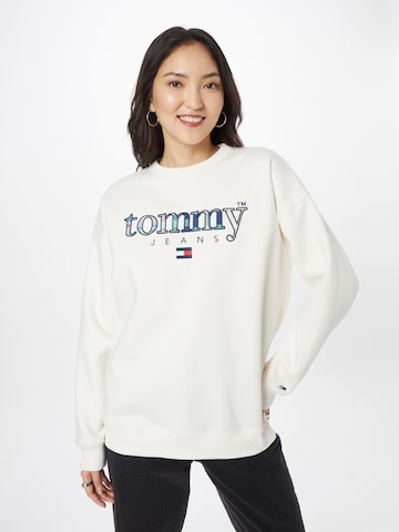 Sweat-shirt Tommy Jeans en blanc : devant