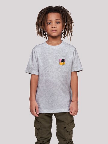 F4NT4STIC Shirt 'Looney Tunes Daffy Duck Face' in Grijs: voorkant