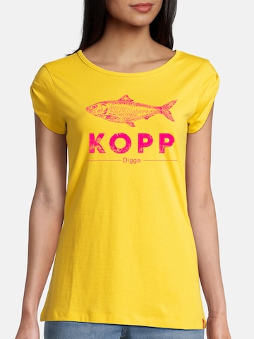 salzhaut Shirt 'BIIKE - FISCHKOPP DIGGA' in Geel