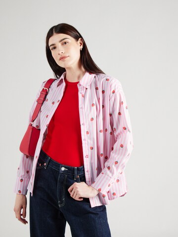 PIECES Bluse 'BERRY' i pink: forside