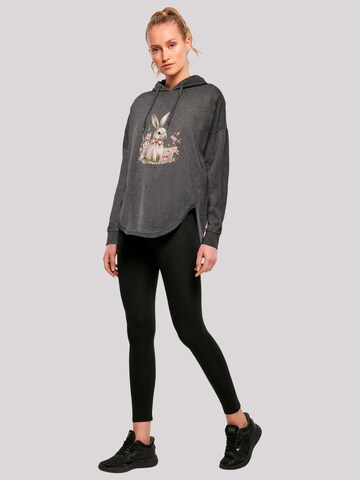 F4NT4STIC Sweatshirt 'Niedlicher Osterhase mit Blumen' in Grijs