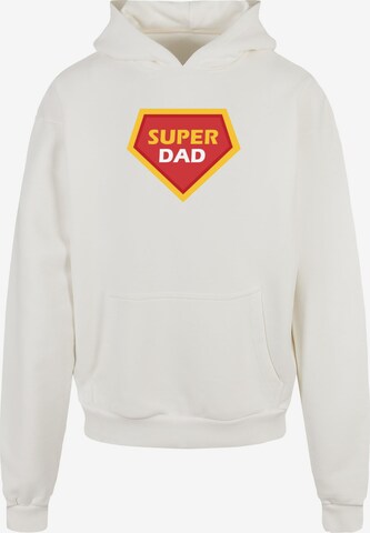 Merchcode Sweatshirt 'Fathers Day - Super dad' in Weiß: predná strana