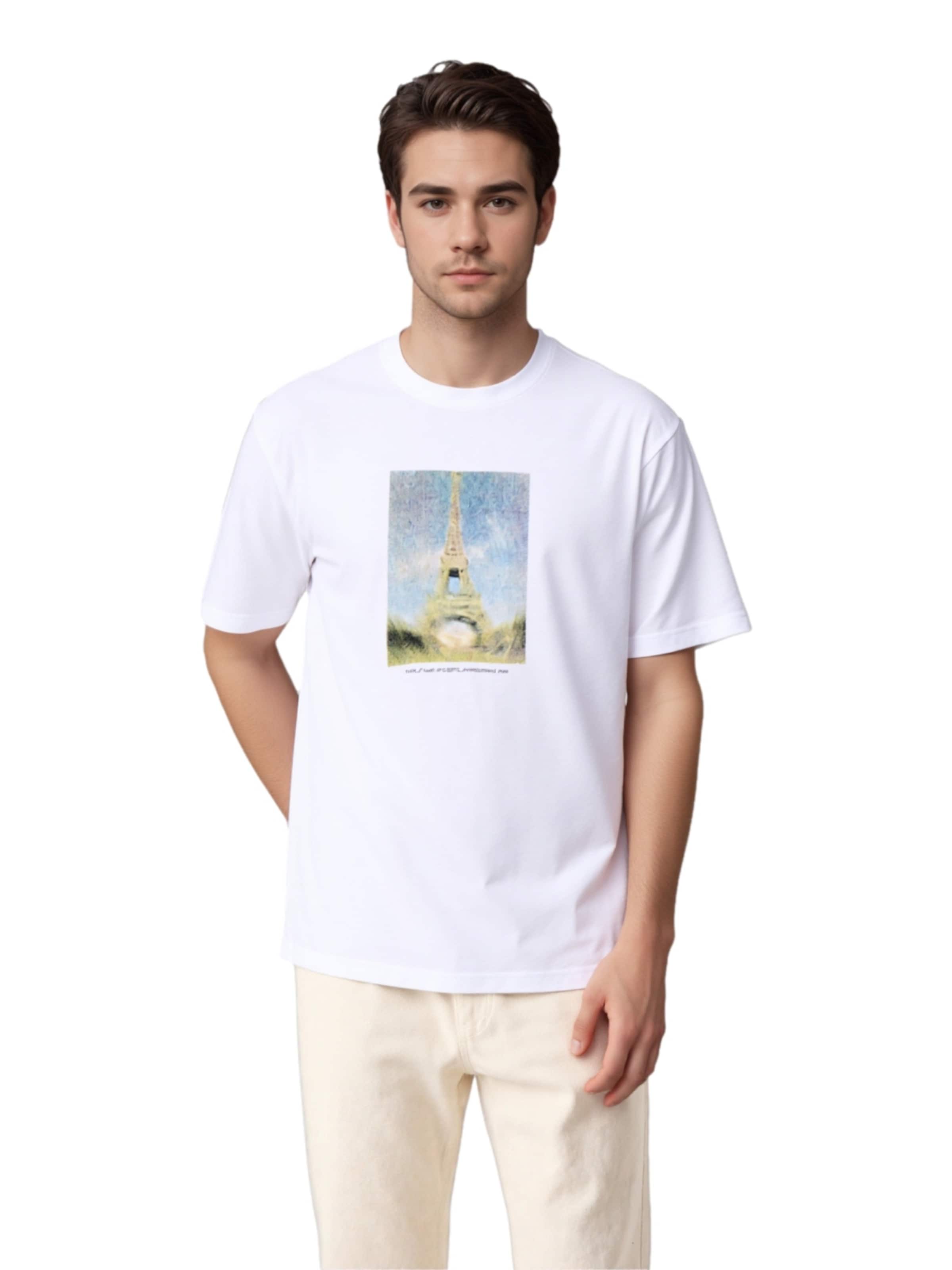 Only & Sons Bluser & t-shirts 'Fred Eiffel' i hvid: forside