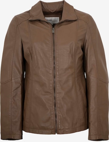Lederjacken24 Between-Season Jacket 'Anea' in Brown: front