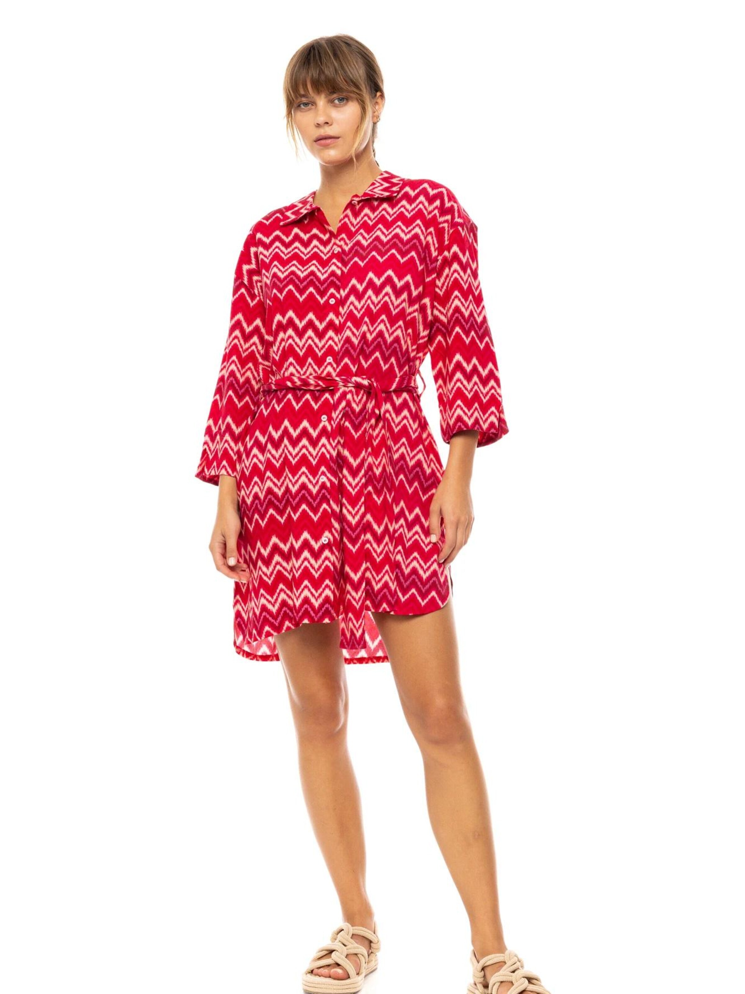 Pink Label Καλοκαιρινό φόρεμα 'BEACHWEAR RASBERRY RAINBOW' σε ροζ