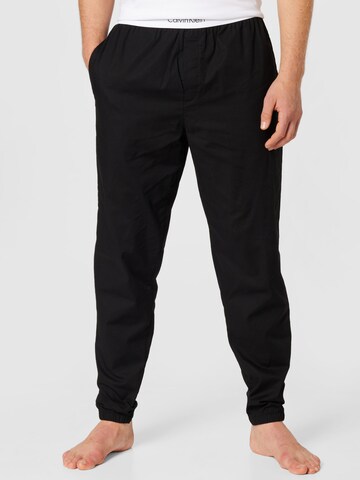 Calvin Klein Underwear - Tapered Pantalón de pijama en negro: frente