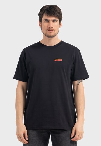 Oldskull T-Shirt 'Xtreme Tattoo Tiger Skull Graphic' in Schwarz: Vorderseite