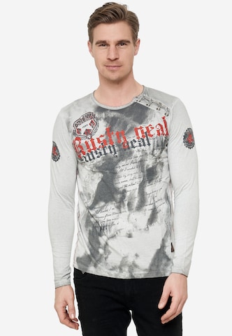 Rusty Neal Langarmshirt mit coolem Front- Print in Grau: predná strana