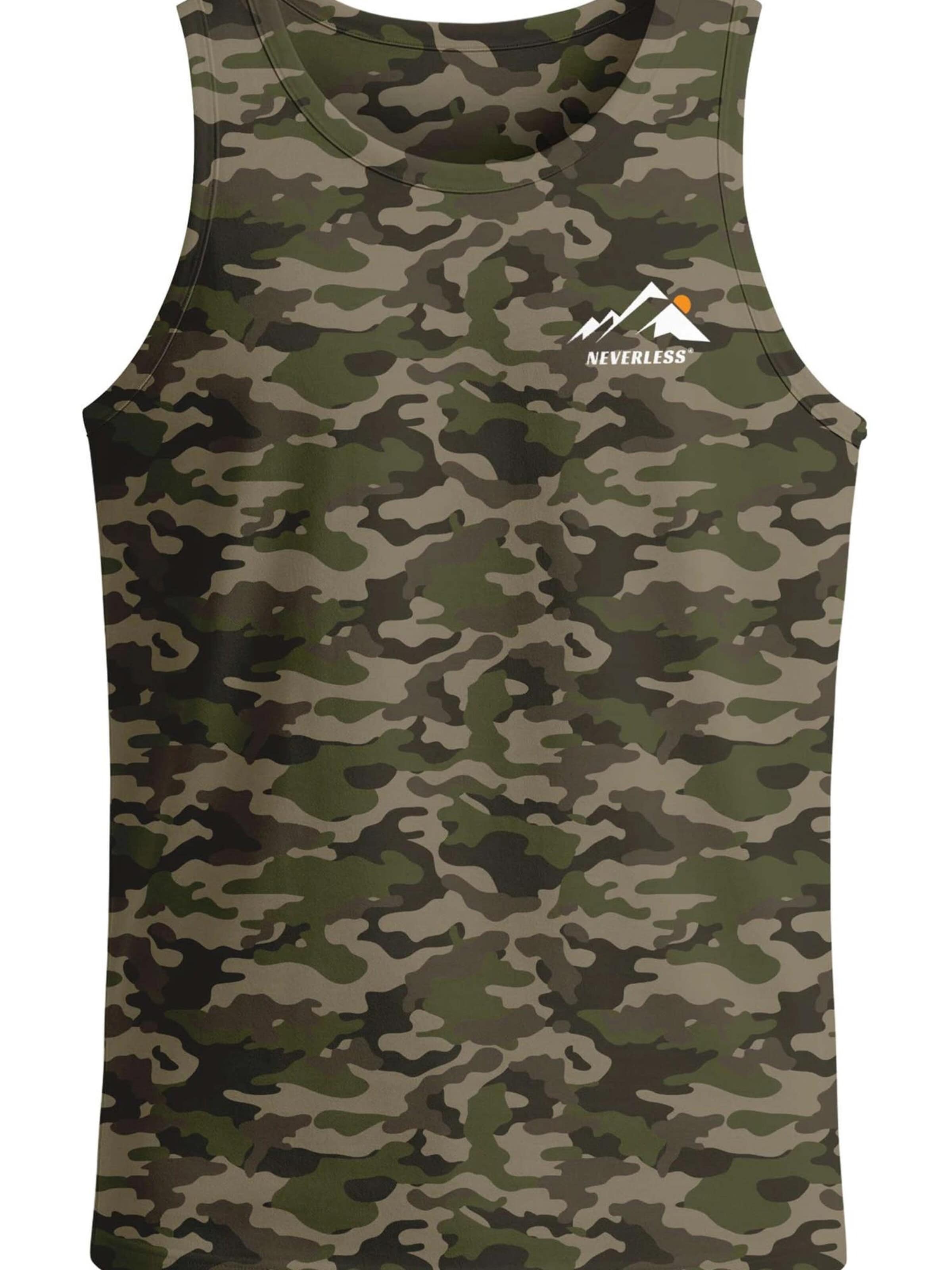 Neverless Shirt 'Minimalistic Mountain' in Green
