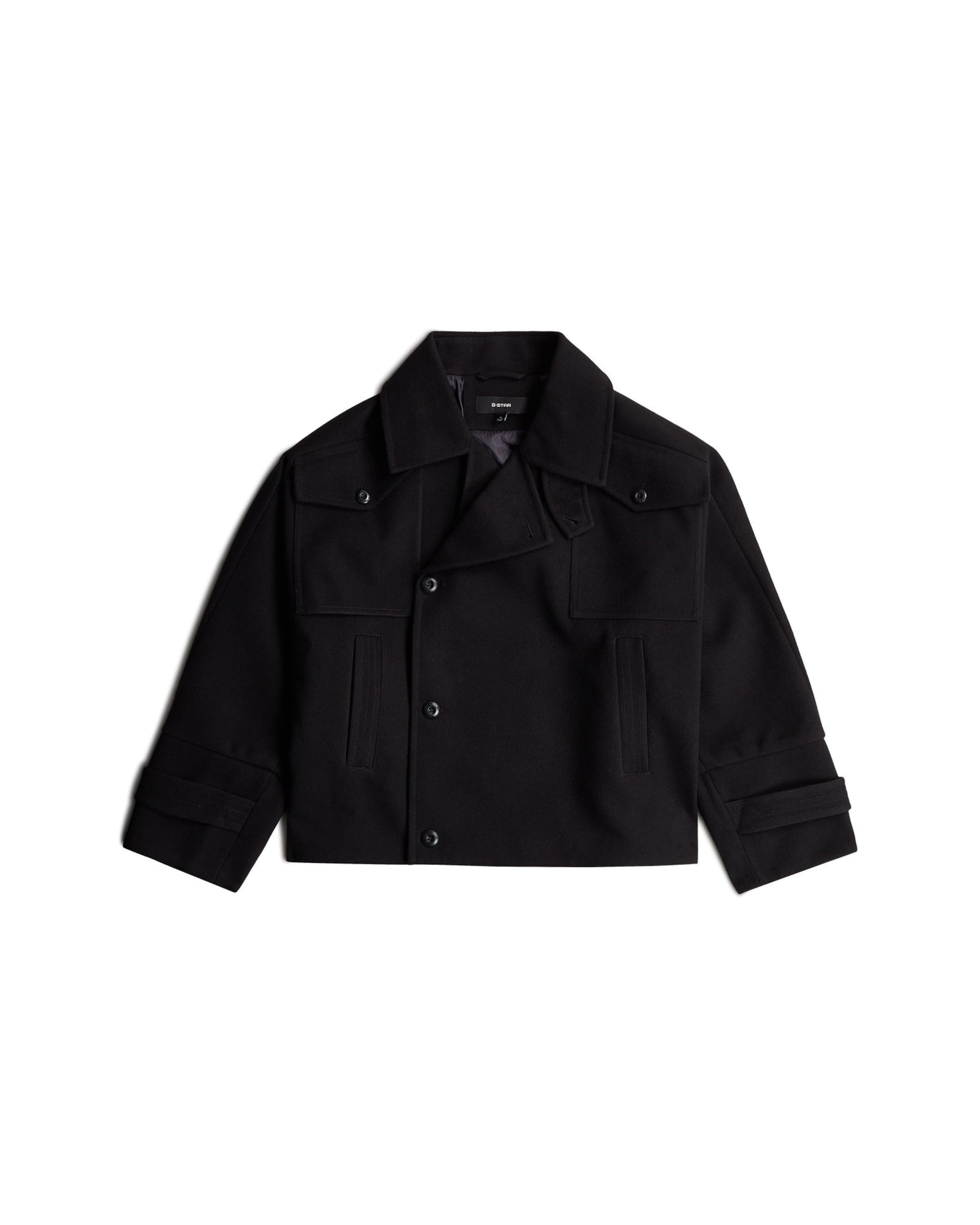G-STAR Tussenjas '4-Pocket Cape Jacket' in Zwart: voorkant