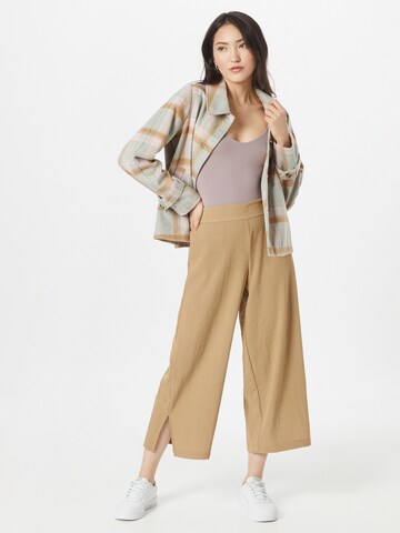 VILA Wide Leg Bukser 'LINEA' i beige