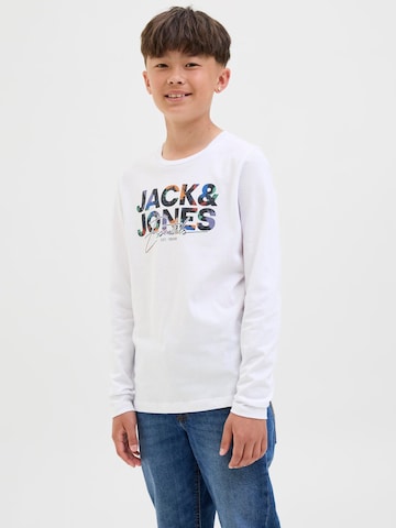 T-Shirt 'JJGEPLAS' Jack & Jones Junior en blanc : devant