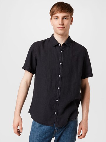 CAMP DAVID Regular fit Button Up Shirt in Black: front