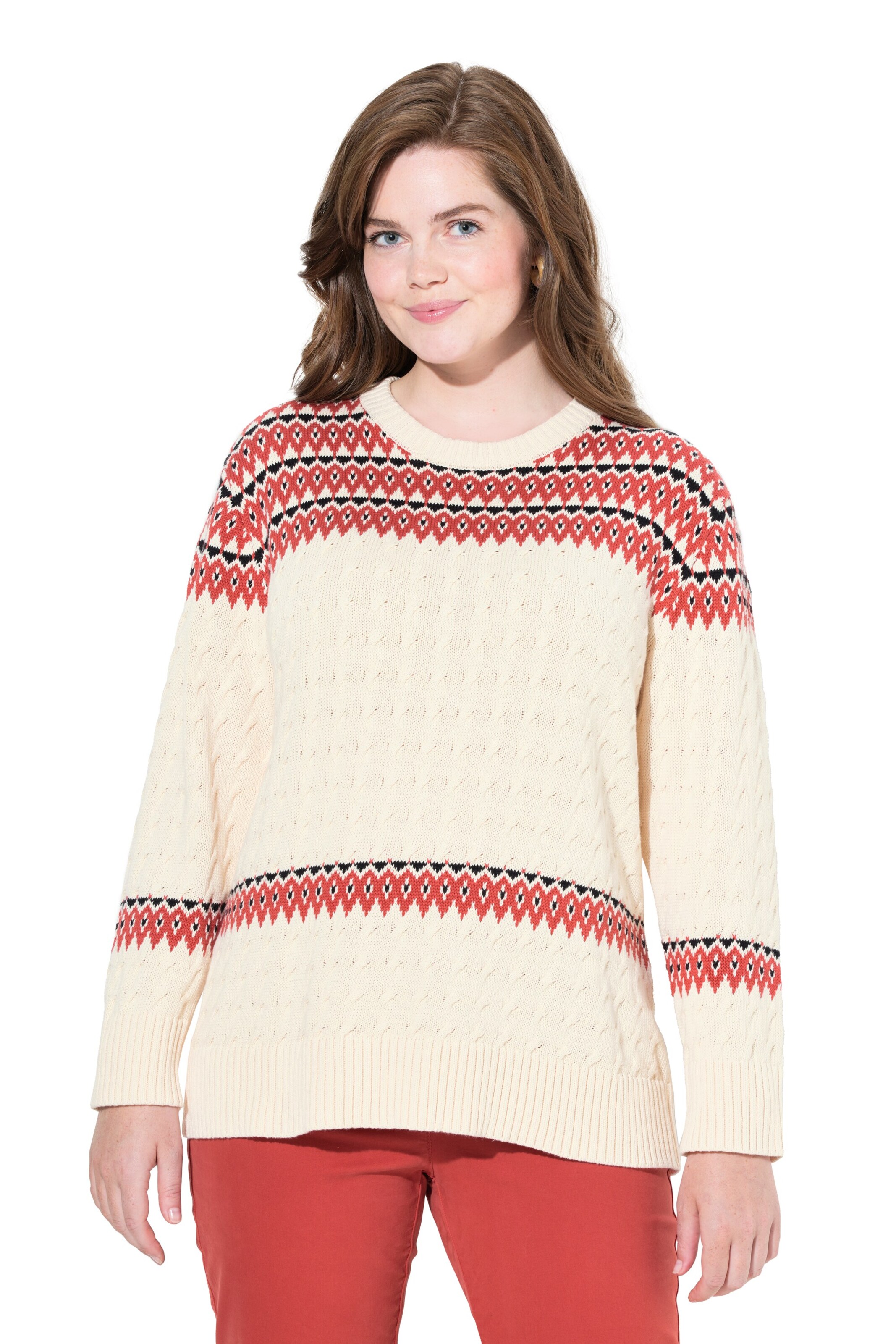 Ulla Popken Trui in Beige: voorkant