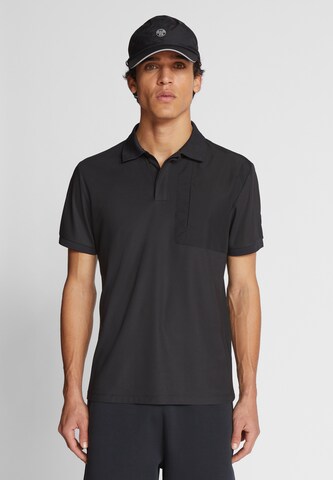 North Sails Piqué-Poloshirt in Schwarz: predná strana