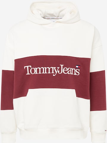 Tommy Jeans Mikina – bílá: přední strana