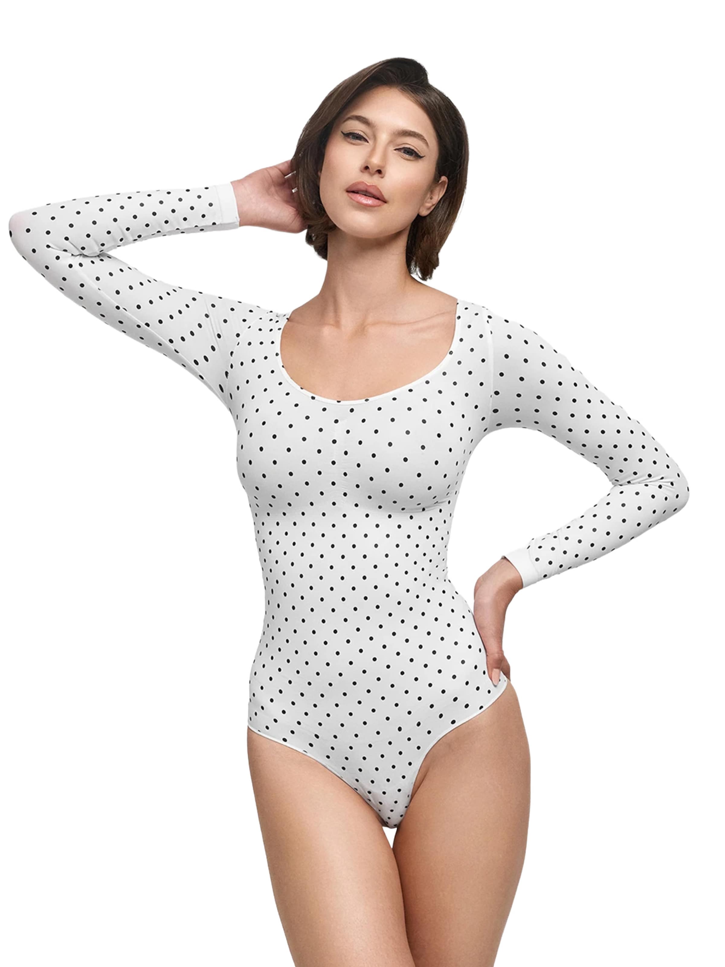 cfab (formerly creamy fabrics) Shaping Bodysuit 'Bodysuit Sculpting Shapewear Longsleeve mit String' in XS in Pearl white, Item view