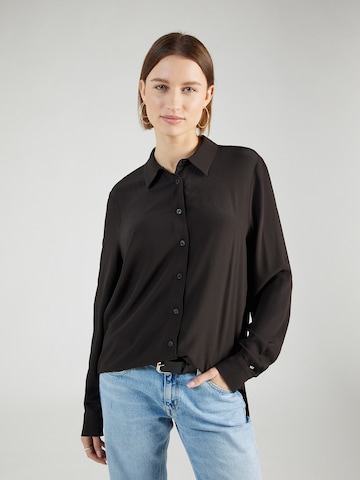 TOMMY HILFIGER Blouse 'FLUID' in Zwart: voorkant