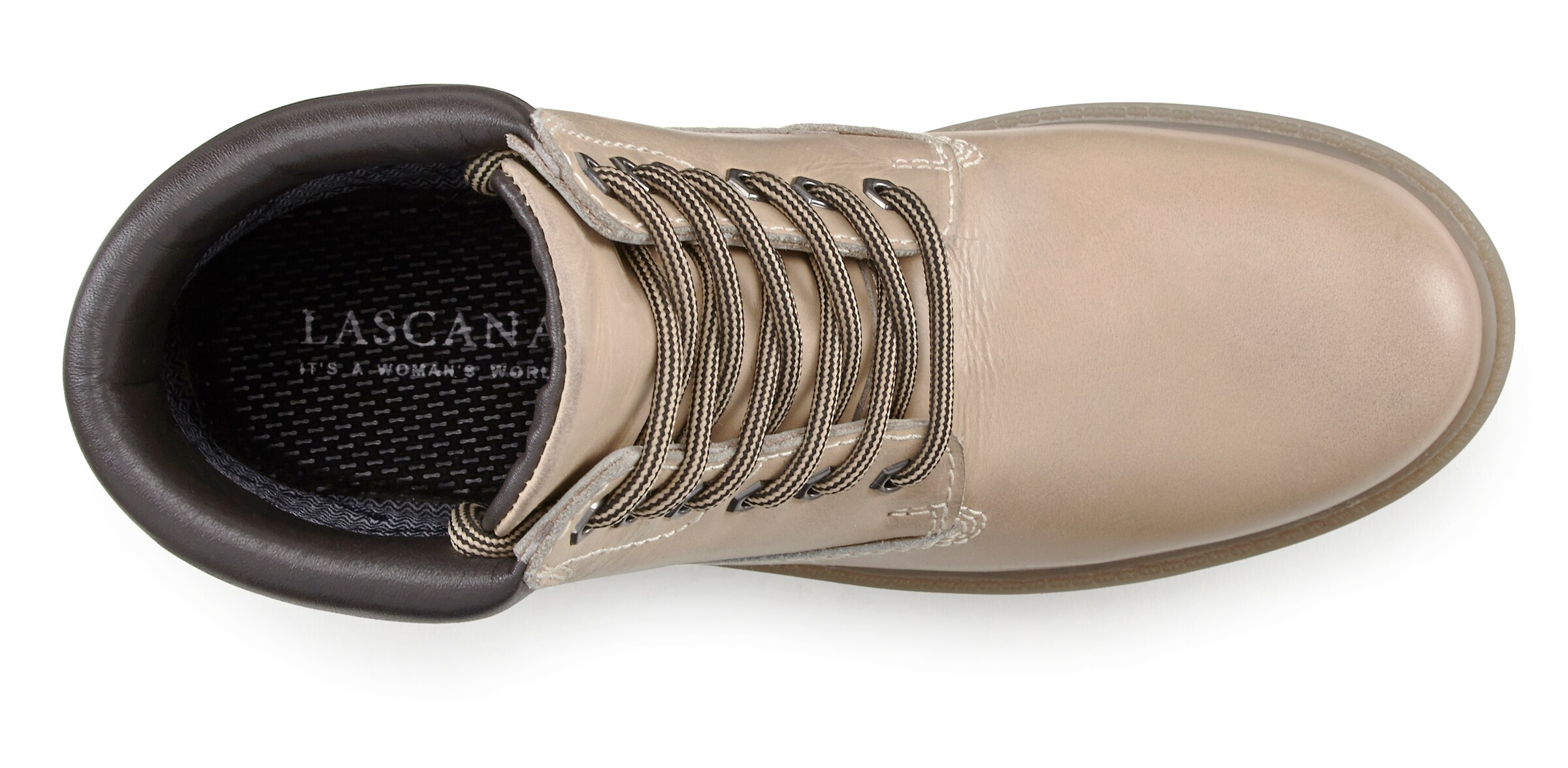 LASCANA Ботинки на шнуровке в Бежевый