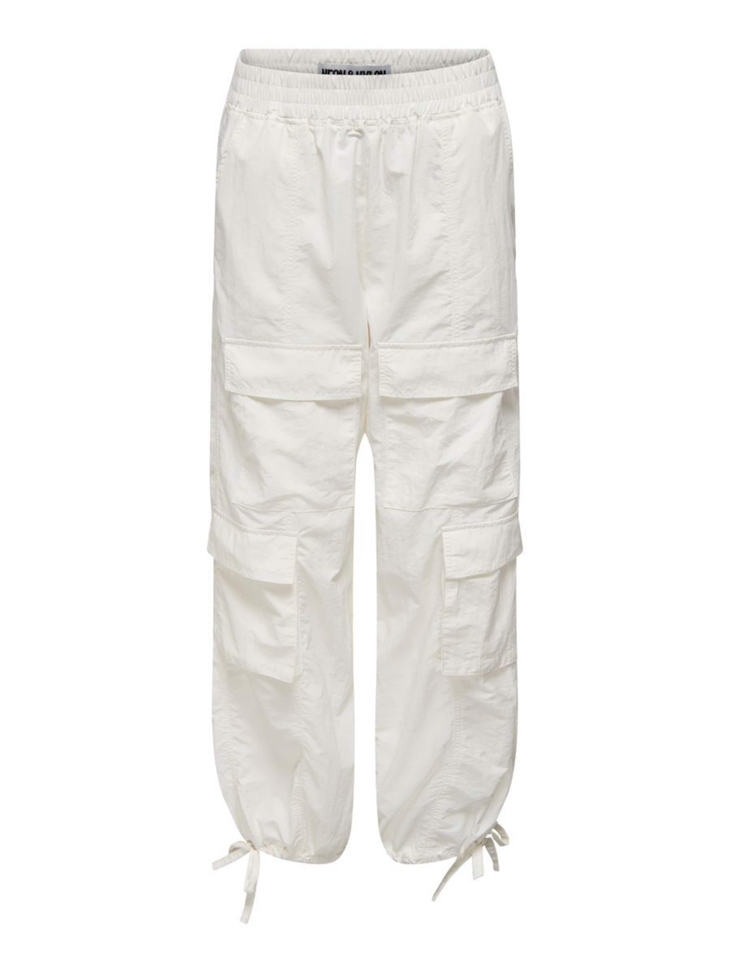 ONLY Tapered Cargo trousers in White: front