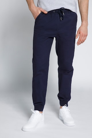 STHUGE Tapered Chino Pants in Blue: front