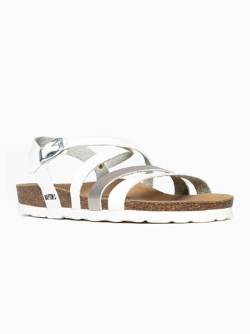 Bayton Sandalen met riem 'Gerone' in Wit