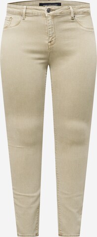 ONLY Carmakoma Skinny Jeans 'CHLOE' i beige: framsida