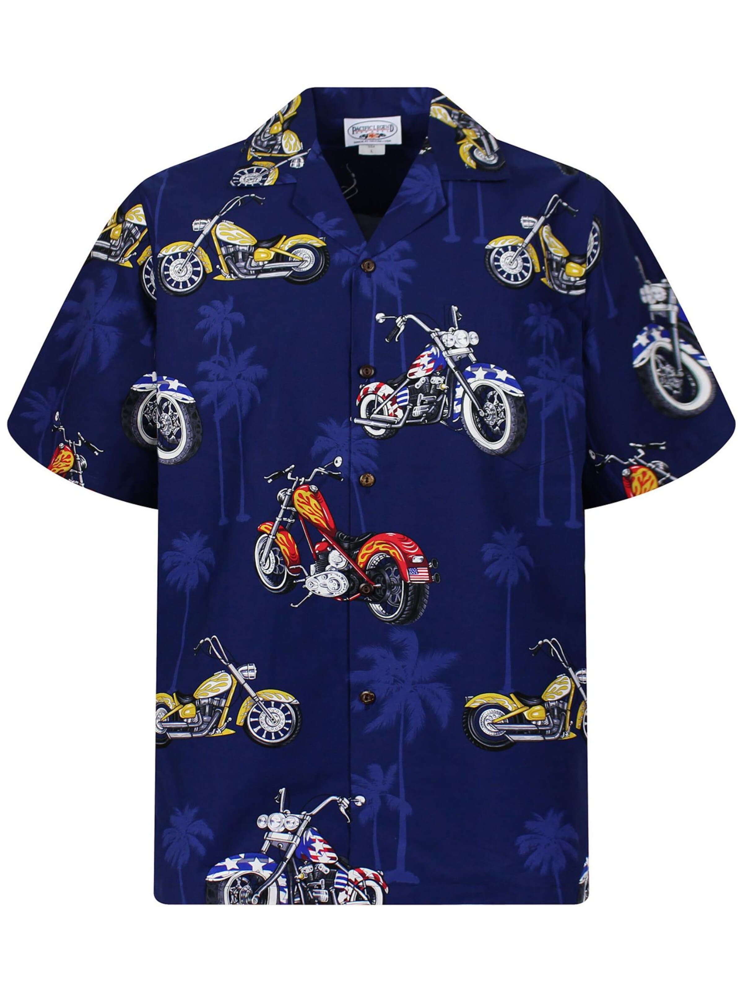 Pacific Legend Button Up Shirt 'Bikes' in S in Blue, Item view