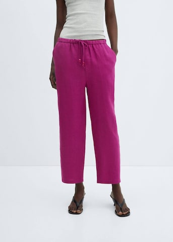 MANGO Loosefit Kalhoty – pink: přední strana