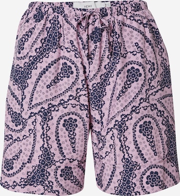 ICHI Regular Trousers 'HARVA' in Purple: front