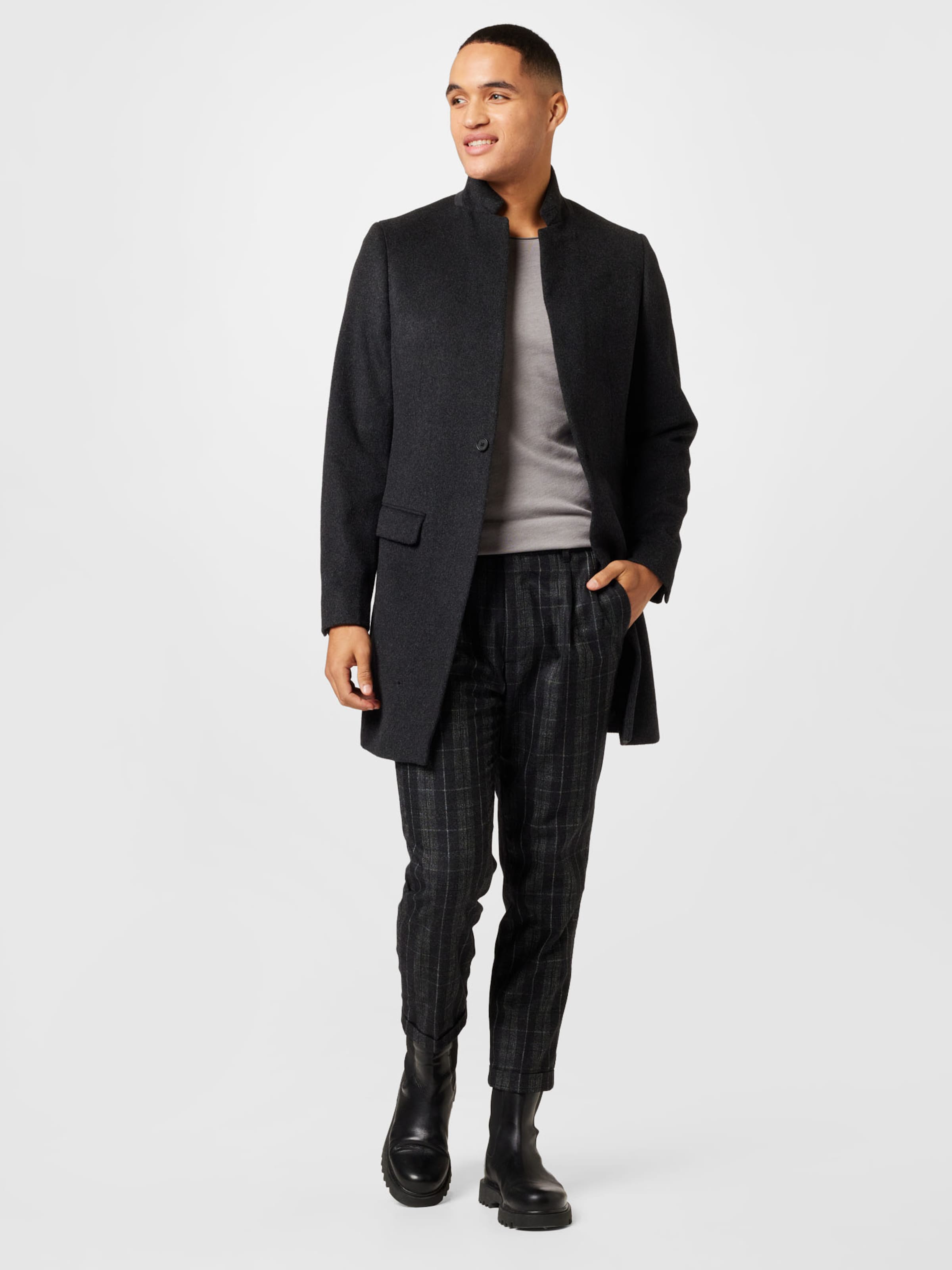 All saints hot sale bodell coat charcoal