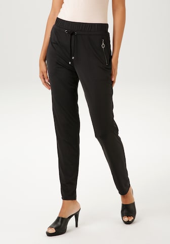 Aniston CASUAL Tapered Pants in Black: front