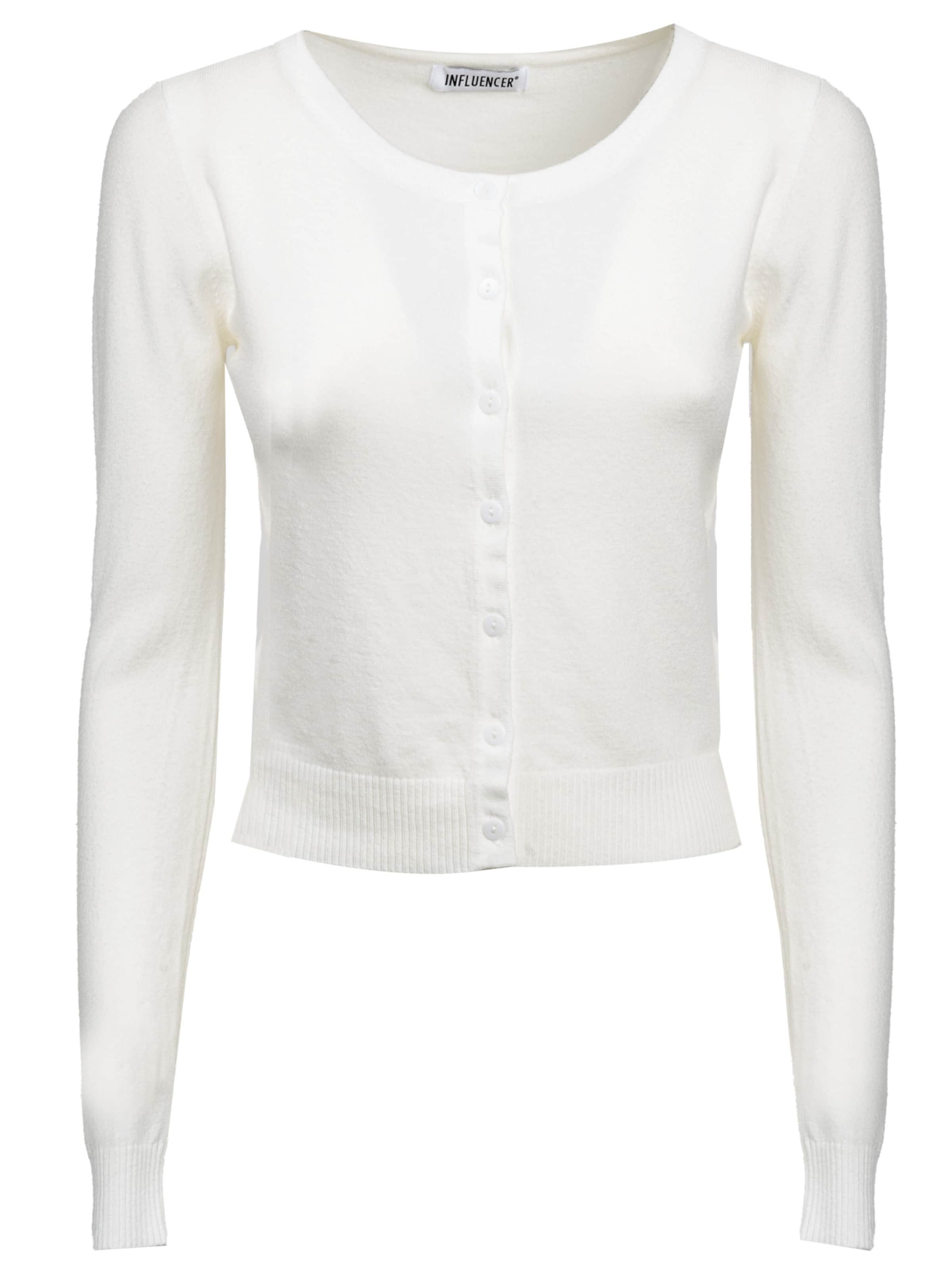 Influencer Neuletakki värissä valkoinen: etupuoli