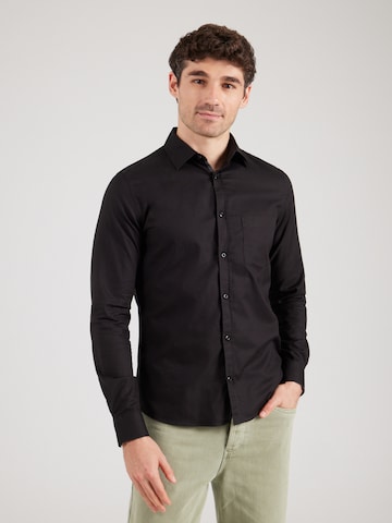 Slim fit Camicia di s.Oliver in nero: frontale