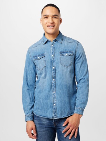 GUESS Regular fit Button Up Shirt 'TRUCKEE' in Blue: front