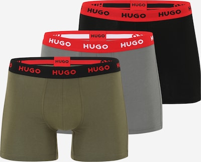 HUGO Bokserice u siva / maslinasta / crvena / crna, Pregled proizvoda