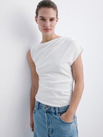 MANGO Majica 'JULINE' | bela barva: sprednja stran