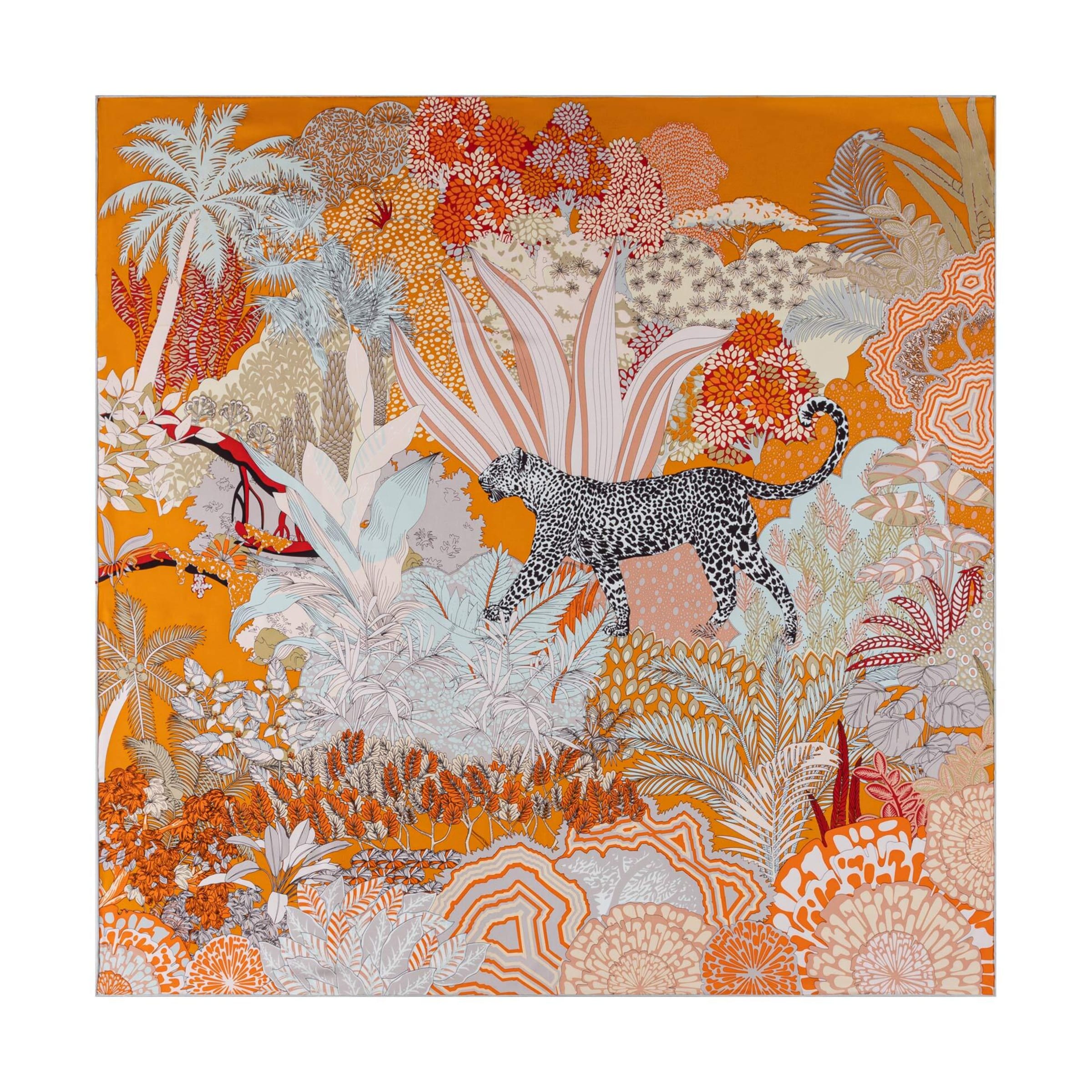 Roeckl Doek 'LEOPARD CAMOUFLAGE' in de kleur Donkerbeige / Oranje / Mandarijn / Lichtoranje / Donkeroranje, Productweergave