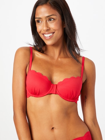 Hunkemöller חולצה-חזייה ביקיני חלק עליון באדום: מלפנים