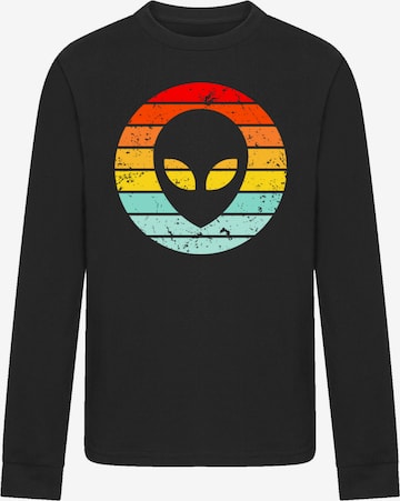 F4NT4STIC Shirt 'Alien Retro Sonnenuntergang' in Black: front