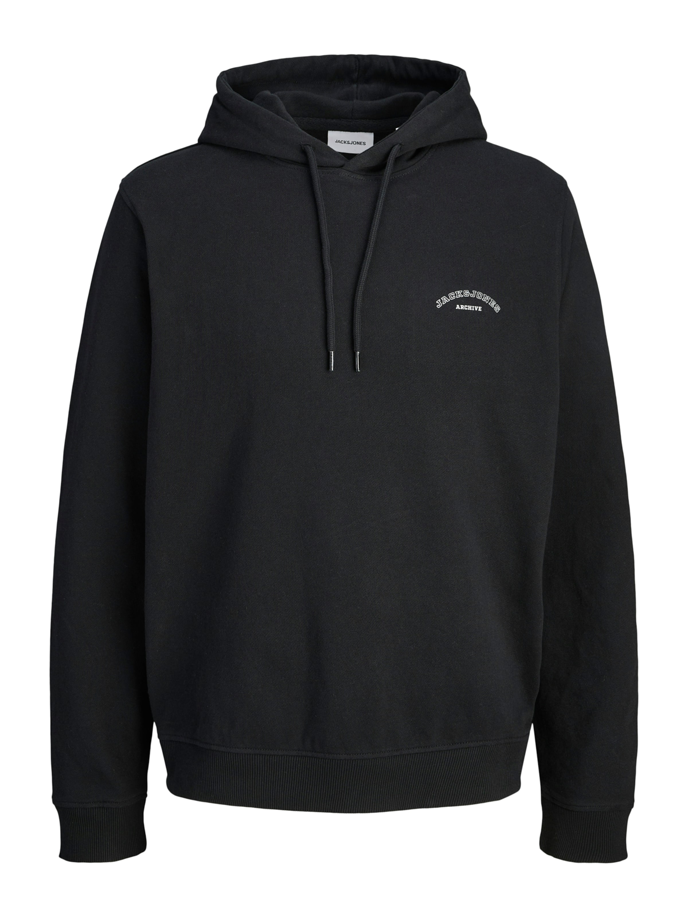 Jack & Jones Plus Sweatshirt 'JJCollege' in Black: front