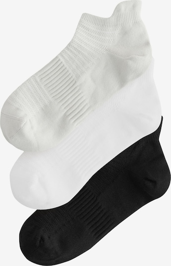 Next Sneaker-Socken '3-er Pack' in grau / schwarz / weiß, Produktansicht