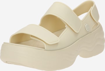 Crocs - Sandália em branco: frente