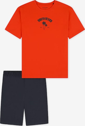 SCHIESSER - Pijama ' Organic Cotton ' en rojo: frente